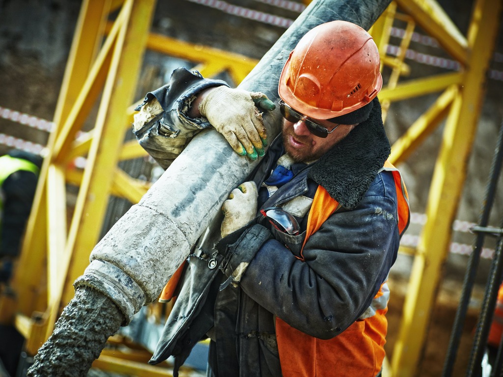 FIFO worker pouring concrete