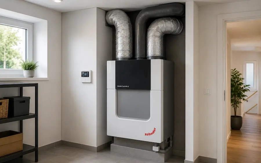 Integrierte Lüftungsanlage mit Rohren