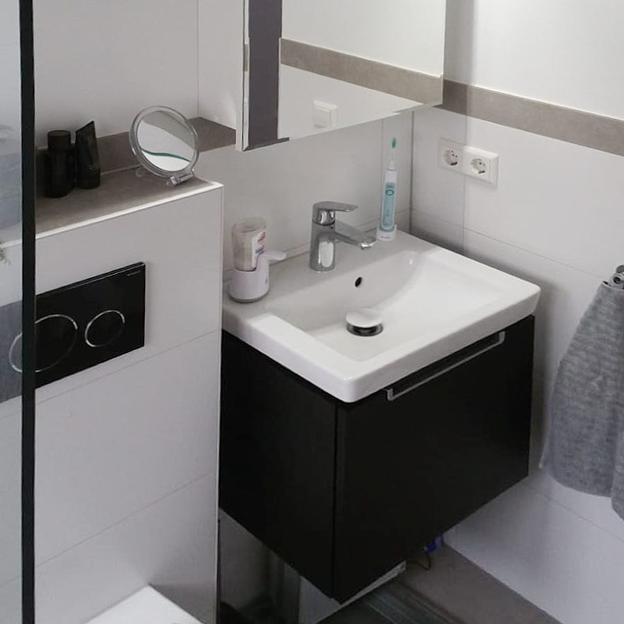 modernes Waschbecken schwarz weiss, SHT Haustechnik, Ditzingen