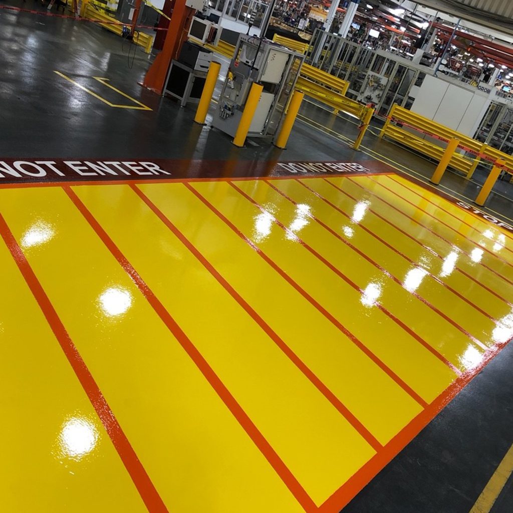 Epoxy Floor Tiger Striping