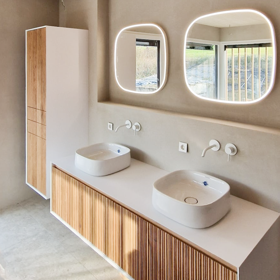 modernes Bad, hell, Holz,, SHT Haustechnik, Ditzingen