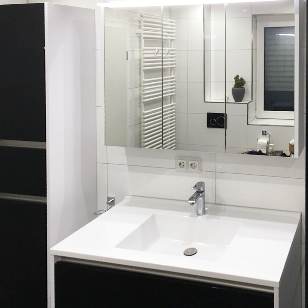 modernes Waschbecken schwarz weiss, SHT Haustechnik, Ditzingen