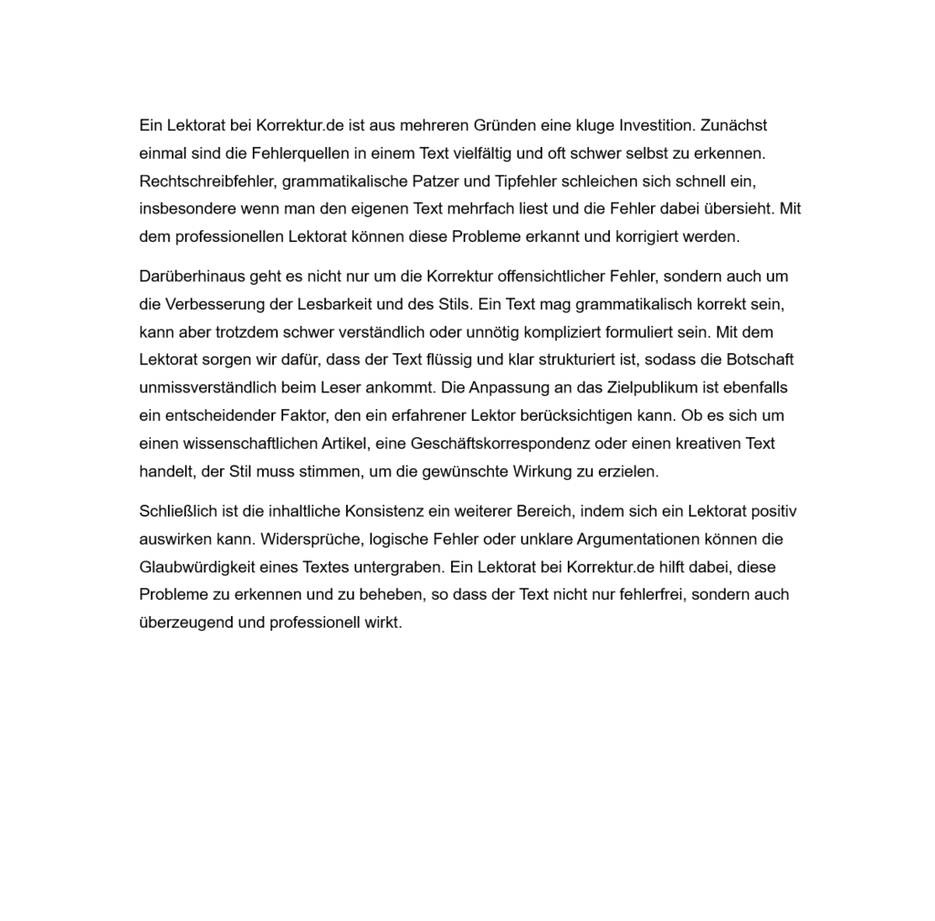 Lektorat Ausgangstext bzw. Einsendung