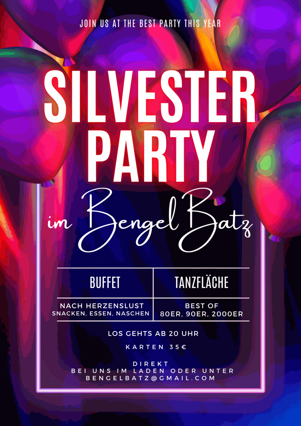 Flyer für Silvesterparty