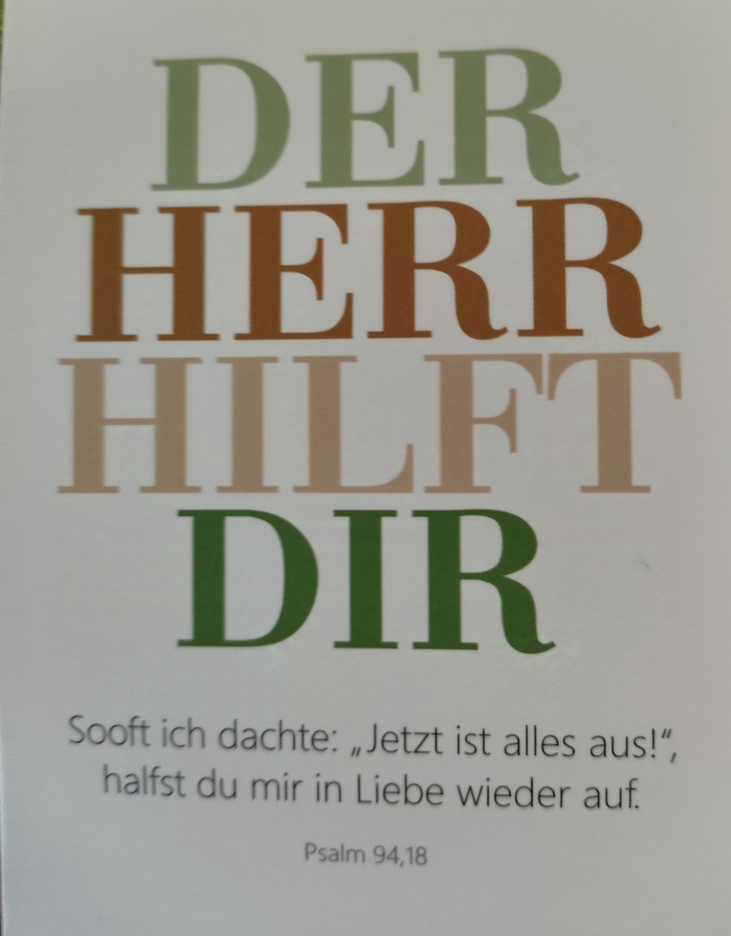 Bibelvers: „Der Herr hilft dir“