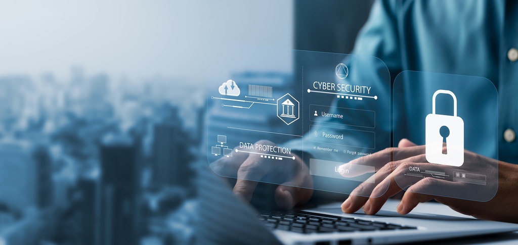 Cybersicherheits-Login mit Schloss-Symbol