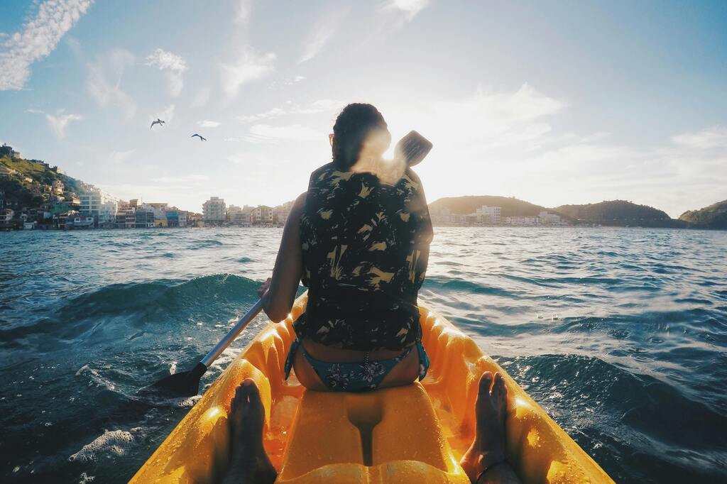 woman kayaking