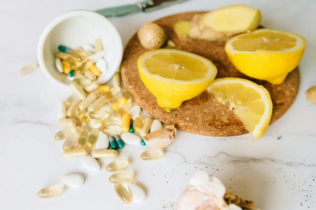 Lemons, ginger, and vitamin supplements for immune support 