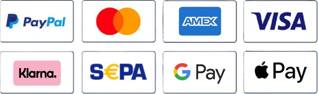 Zahlweisen korrektur.de - Paypal, Mastercard, AMEX, VISA, Klarna, SEPA; GooglePay, Apple Pay
