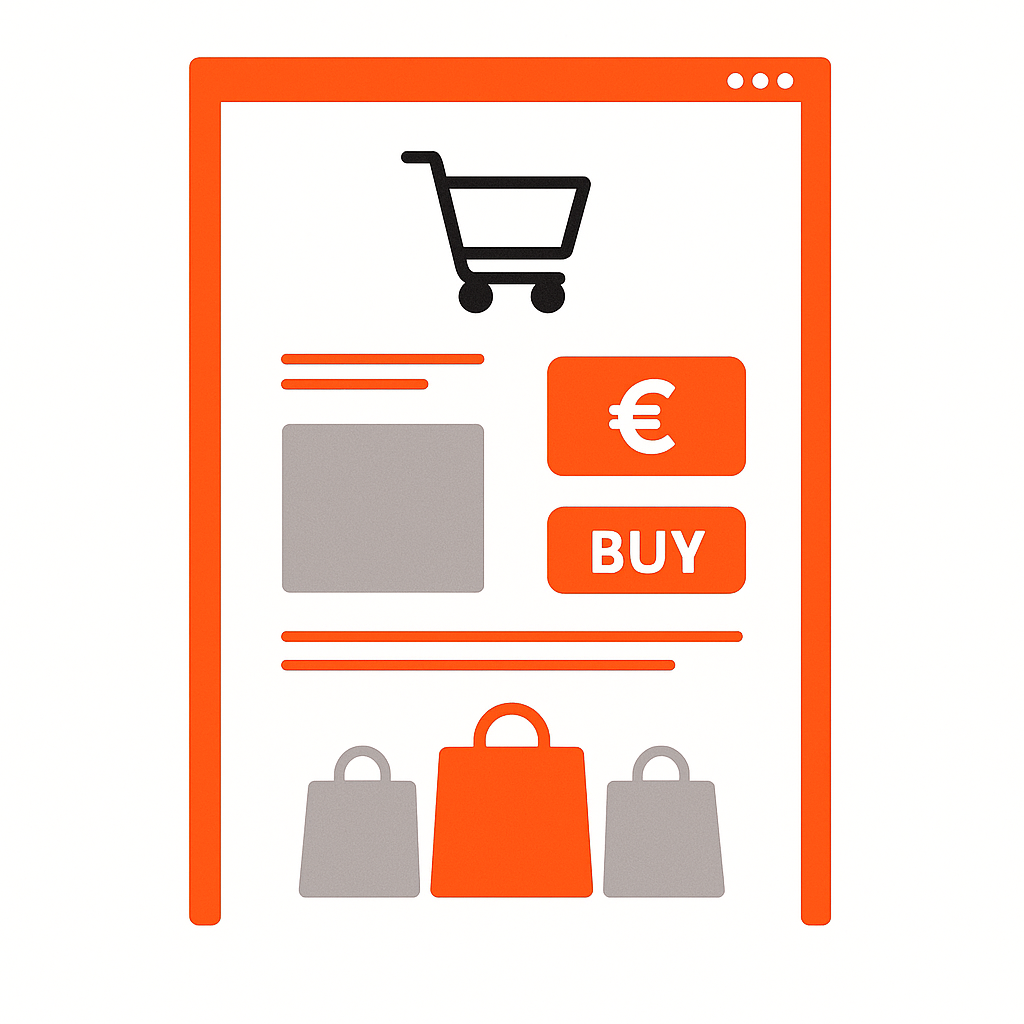 Flache Illustration eines Onlineshops