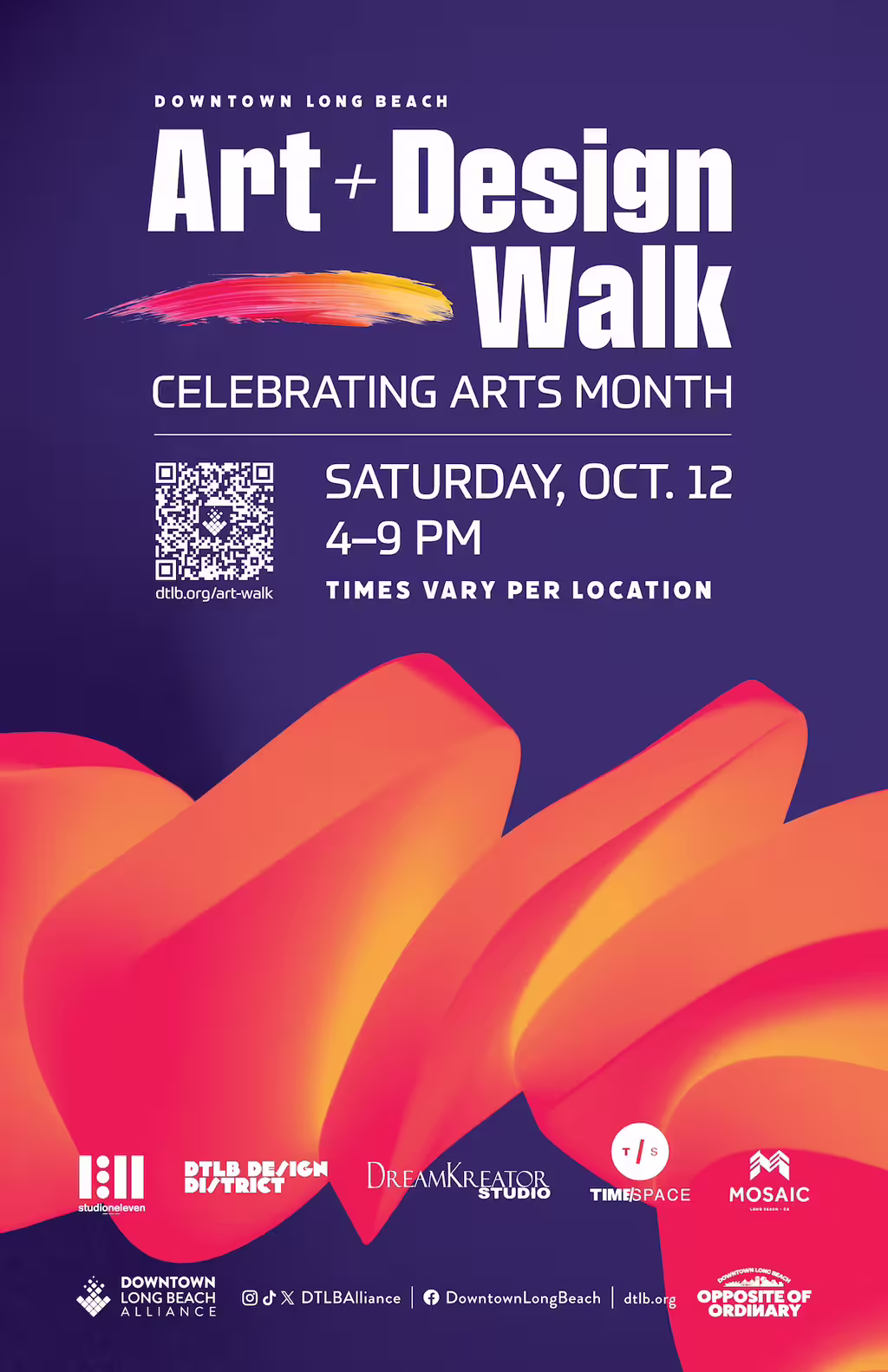Magnificent 3D swirl on purple, Art + Design Walk Poster 
