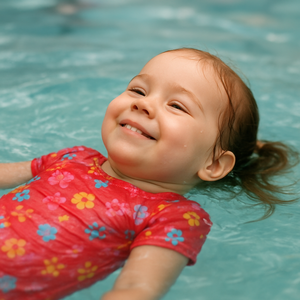 Champion Technique's premier learn-to-swim program's skill progress starts with bouyancy.