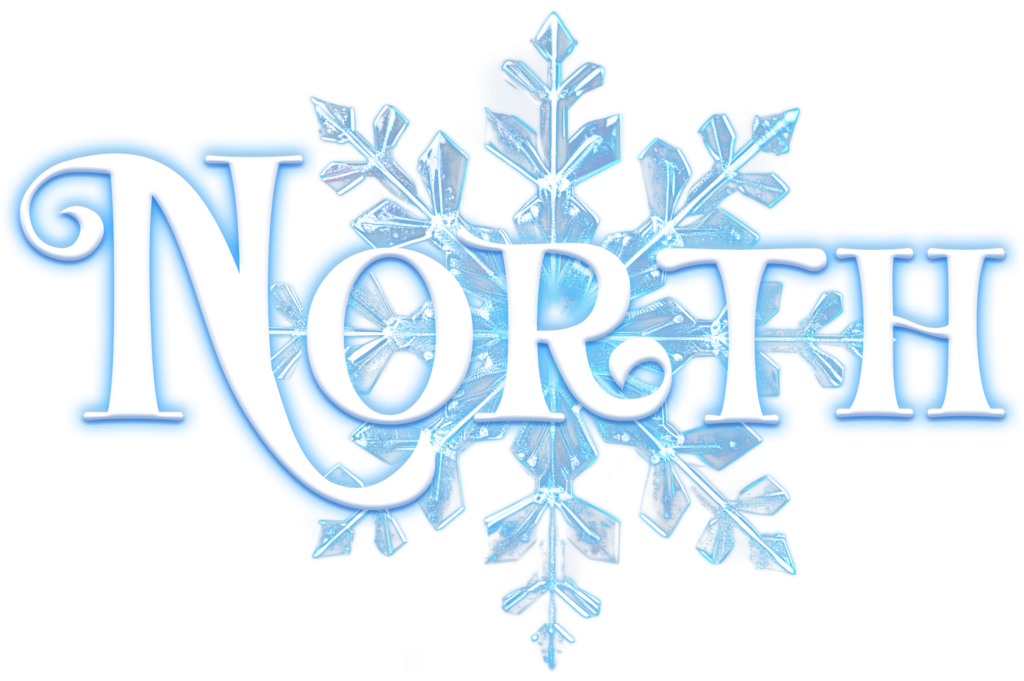 NORTH logo text with a snowflake