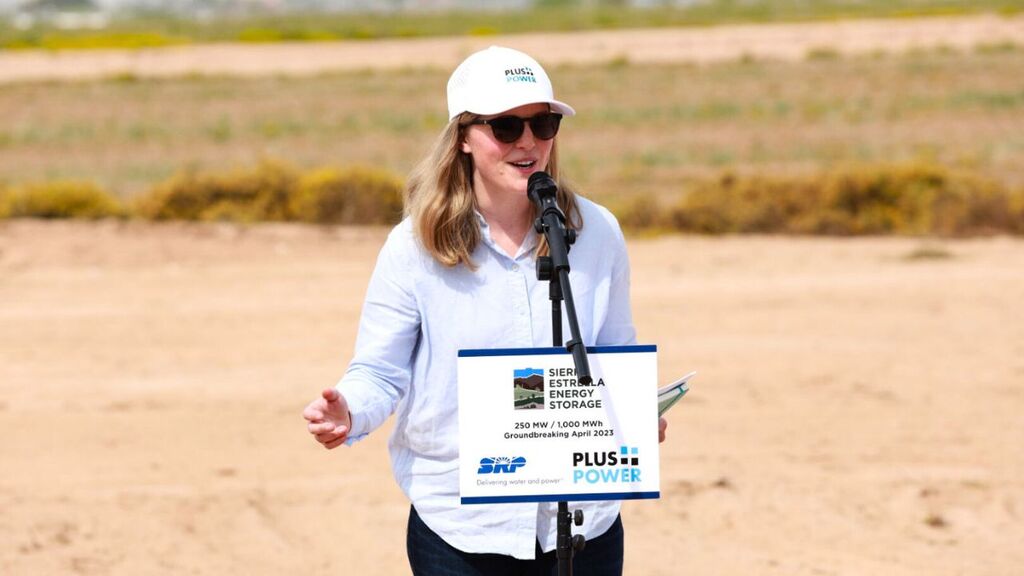 “Plus Power energy‑storage facility groundbreaking ceremony.”