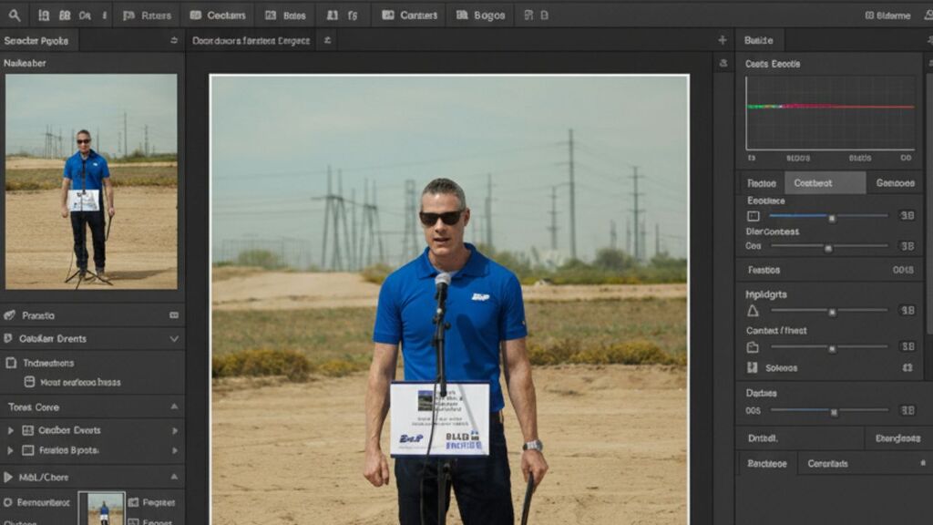 "Editing photos from ground breaking ceremony"