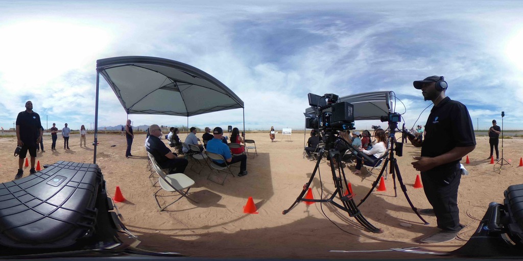 “True Narrative team covering event and local officials participating in the groundbreaking ceremony.”