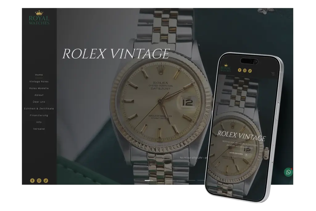 Website für Uhrenhandel - Royal Watches