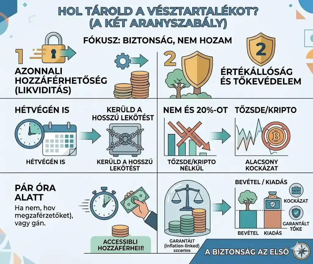 Hol tárold a vésztartalékot – likviditás és tőkevédelem szabályai