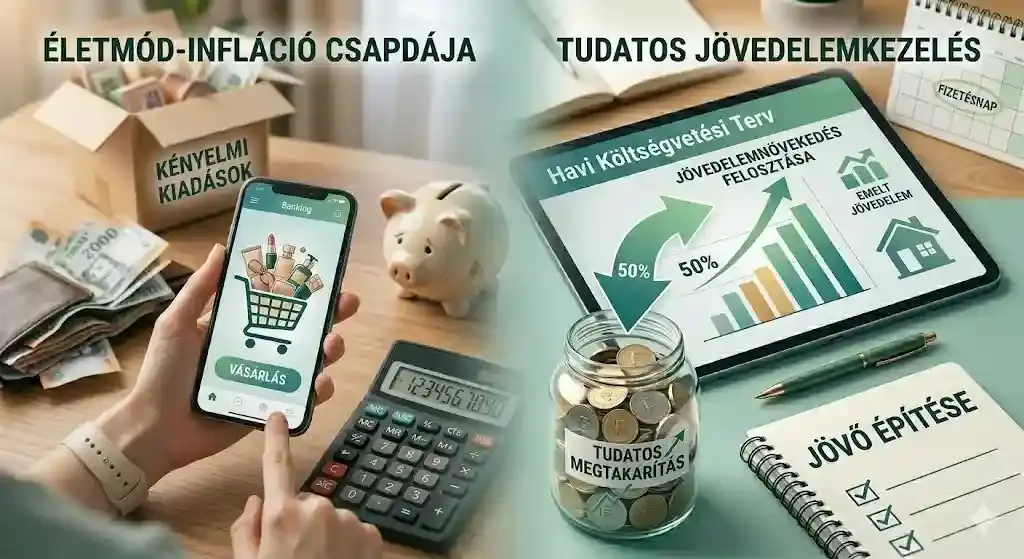 Életmód-infláció kezelése – jövedelemnövekedés megtakarításba forgatása