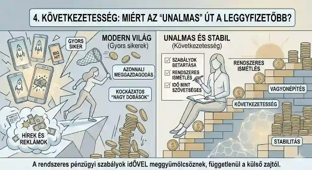 Következetes pénzügyi stratégia – az unalmas út kifizetődő ereje