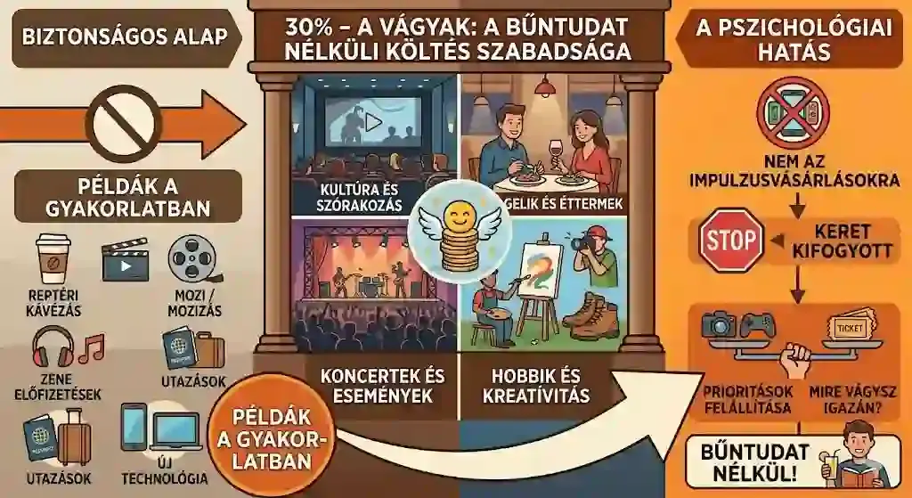 30 százalék vágyak – bűntudatmentes költés kerete