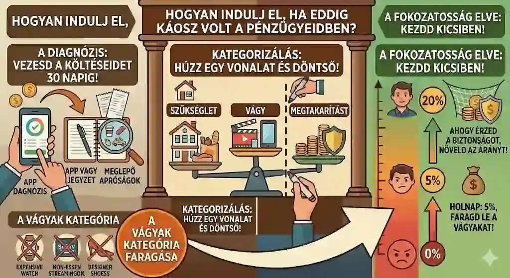 50/30/20 szabály bevezetése a gyakorlatban – fokozatos átállás