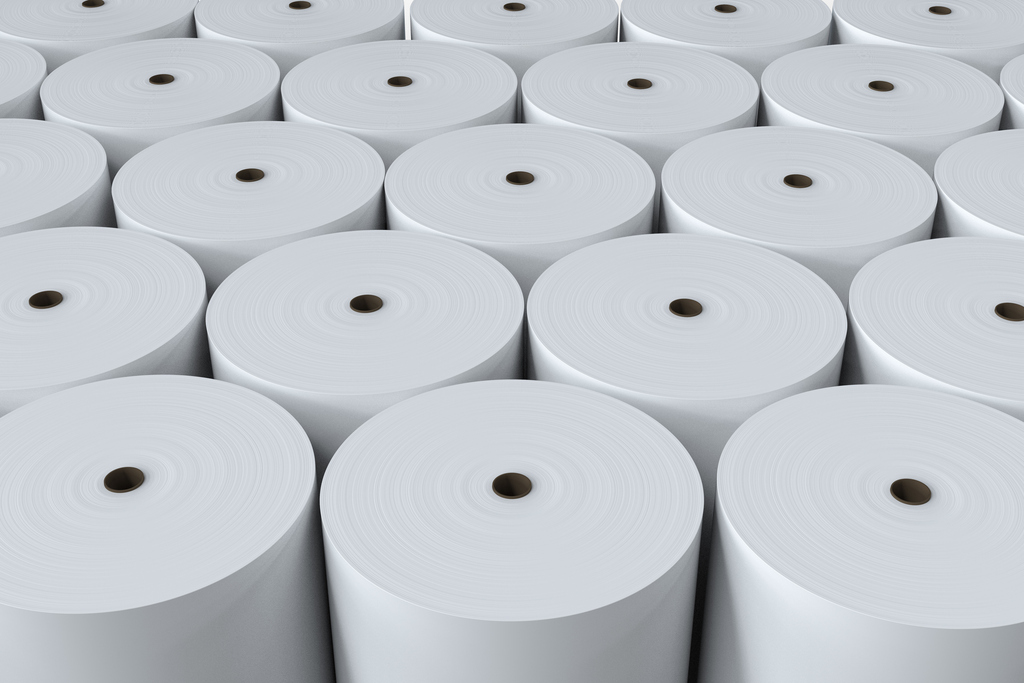 Eine große Menge an Kassenrollen.