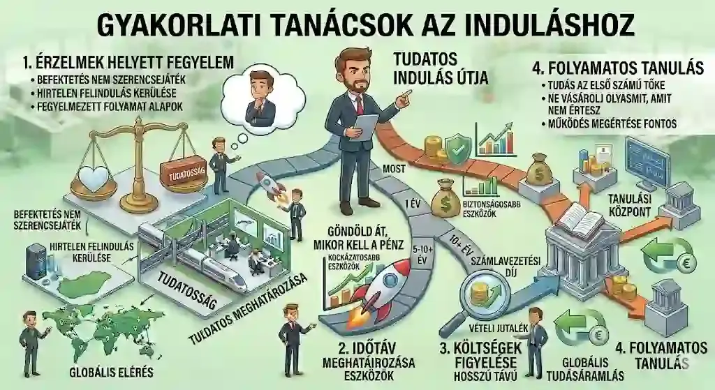 Befektetés kezdőknek – időtáv, költségek és folyamatos tanulás