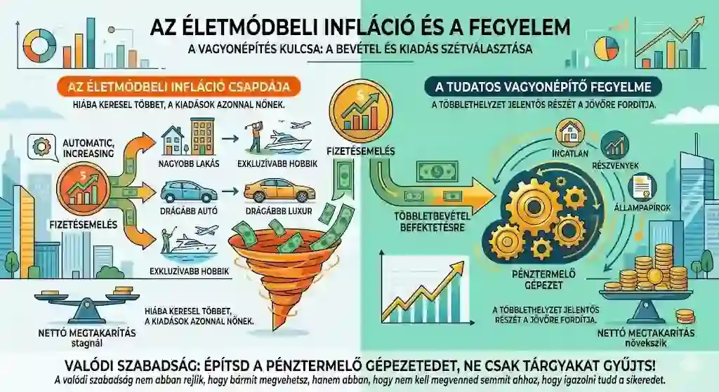 Életmód-infláció elleni fegyelem – többletbevétel visszaforgatása
