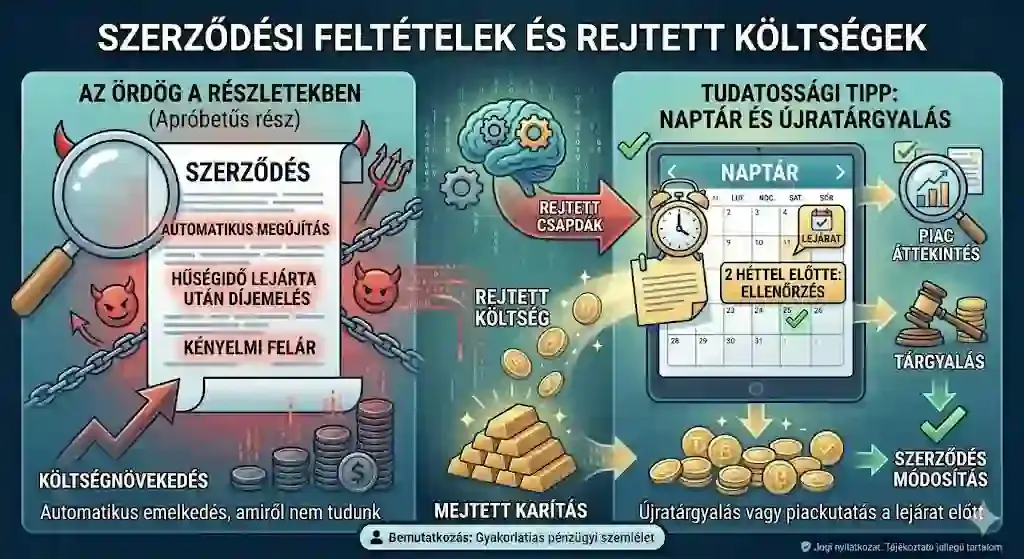 Szerződések rejtett költségei – hűségidő és automatikus megújítás figyelése