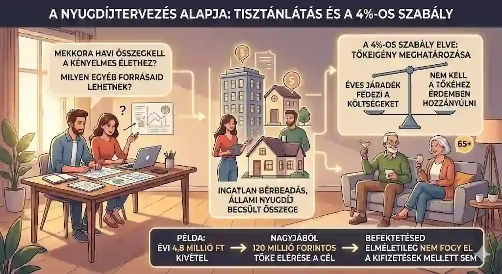 Nyugdíjcél meghatározása – 4 százalékos szabály a gyakorlatban