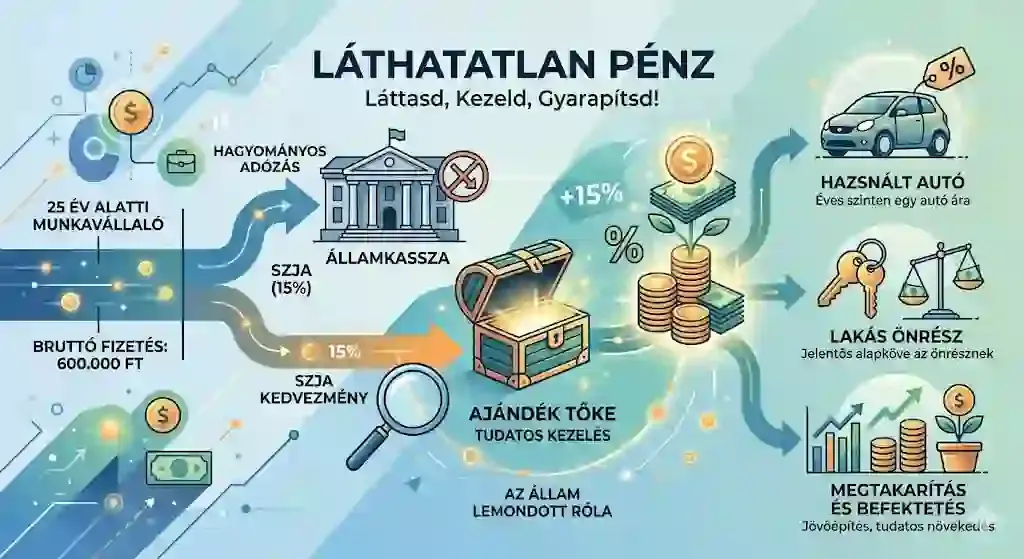 SZJA-mentesség 25 év alatt – láthatatlan ajándék tőke a fizetésben