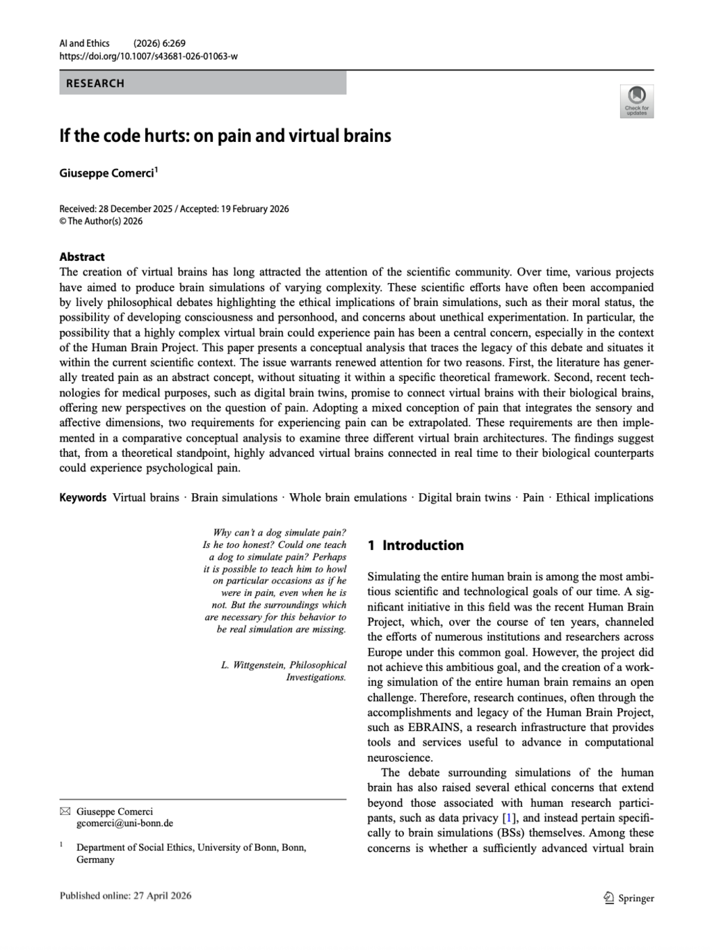 Heinrichs, J.-H., Beck, B., & Friedrich, O. (Eds.). (2024). Neuro-ProsthEthics. Ethical Implications of Applied Situated Cognition. Springer - Metzler