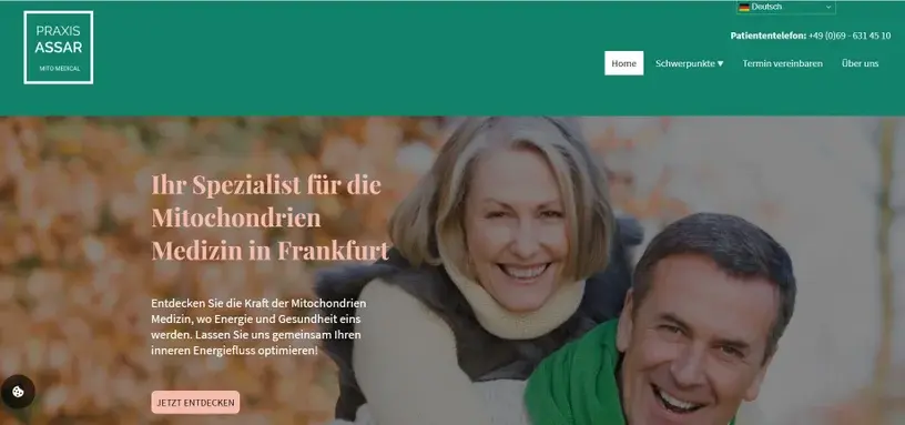 Webseite für Praxis Assar in Frankfurt