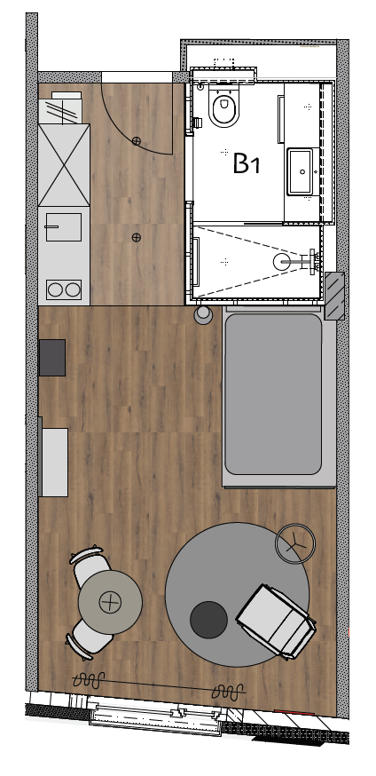 Black F House Temporary Living Studio Black S Grundriss