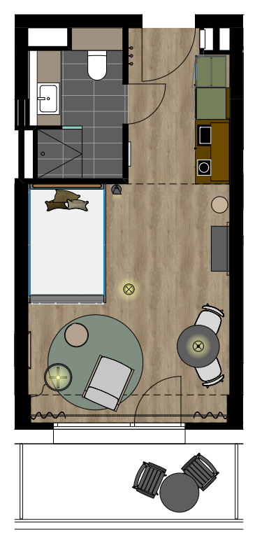 Black F House Temporary Living Studio Black S Grundriss