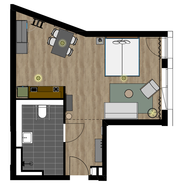 Black F House Temporary Living Studio Black S Grundriss