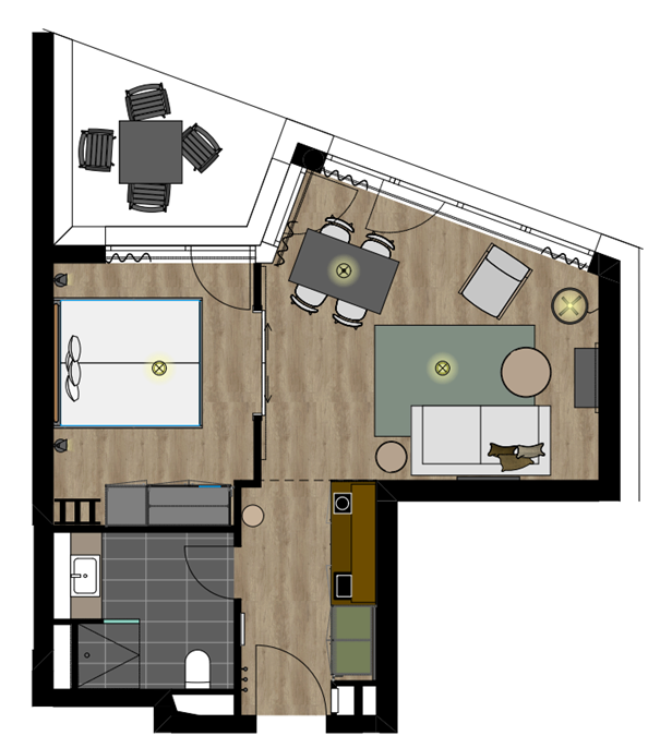 Black F House Temporary Living Studio Black S Grundriss