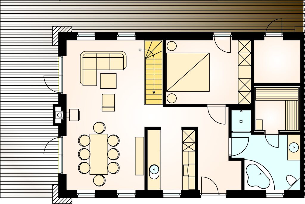 Grundriss vom Ferienhaus Römso EG