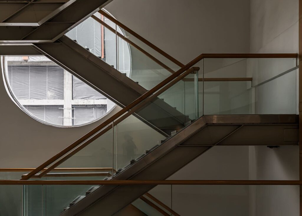 Temper glass used on stairway railings