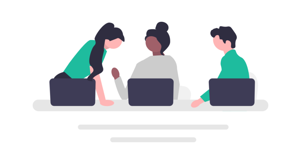 Illustration of coworkers, simple