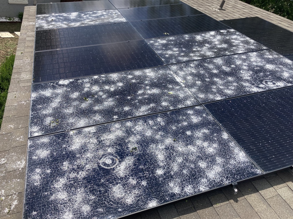 Hail damage in Canyon Lake