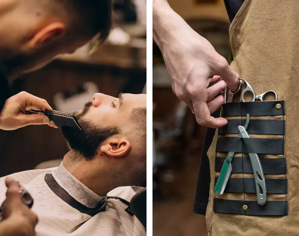 Barbero cortando cabello