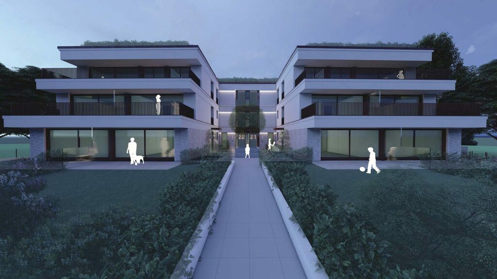 Außenfassade eines modernen Wohngebäudes