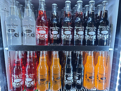 Our selection of Spring Grove sodas, in 9 different flavors.