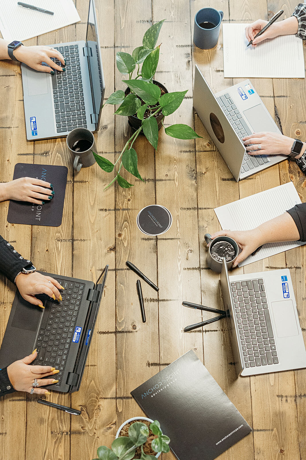 Shot of a small town church and downtown from drone