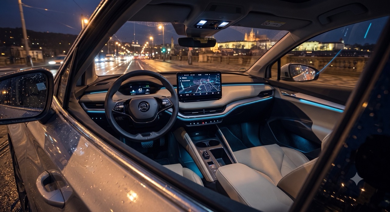 Skoda Enyaq mit Ambientebeleuchtung