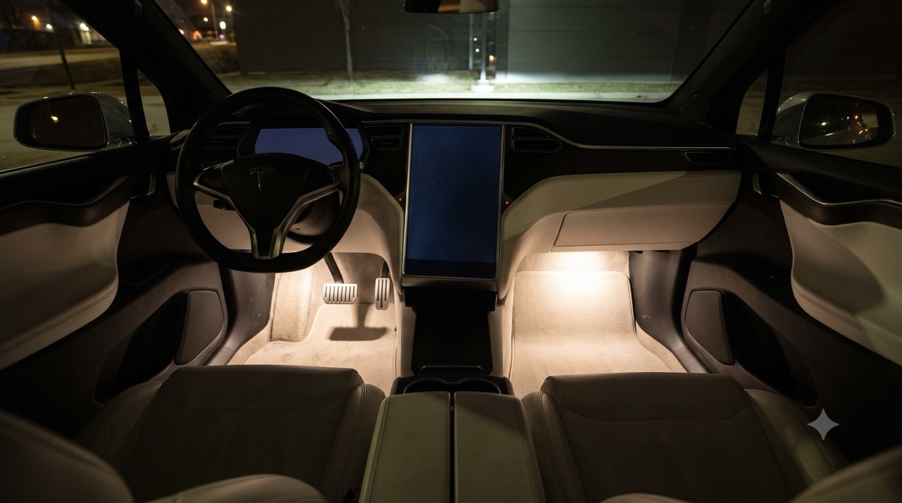 Tesla Model X mit Ambientebeleuchtung