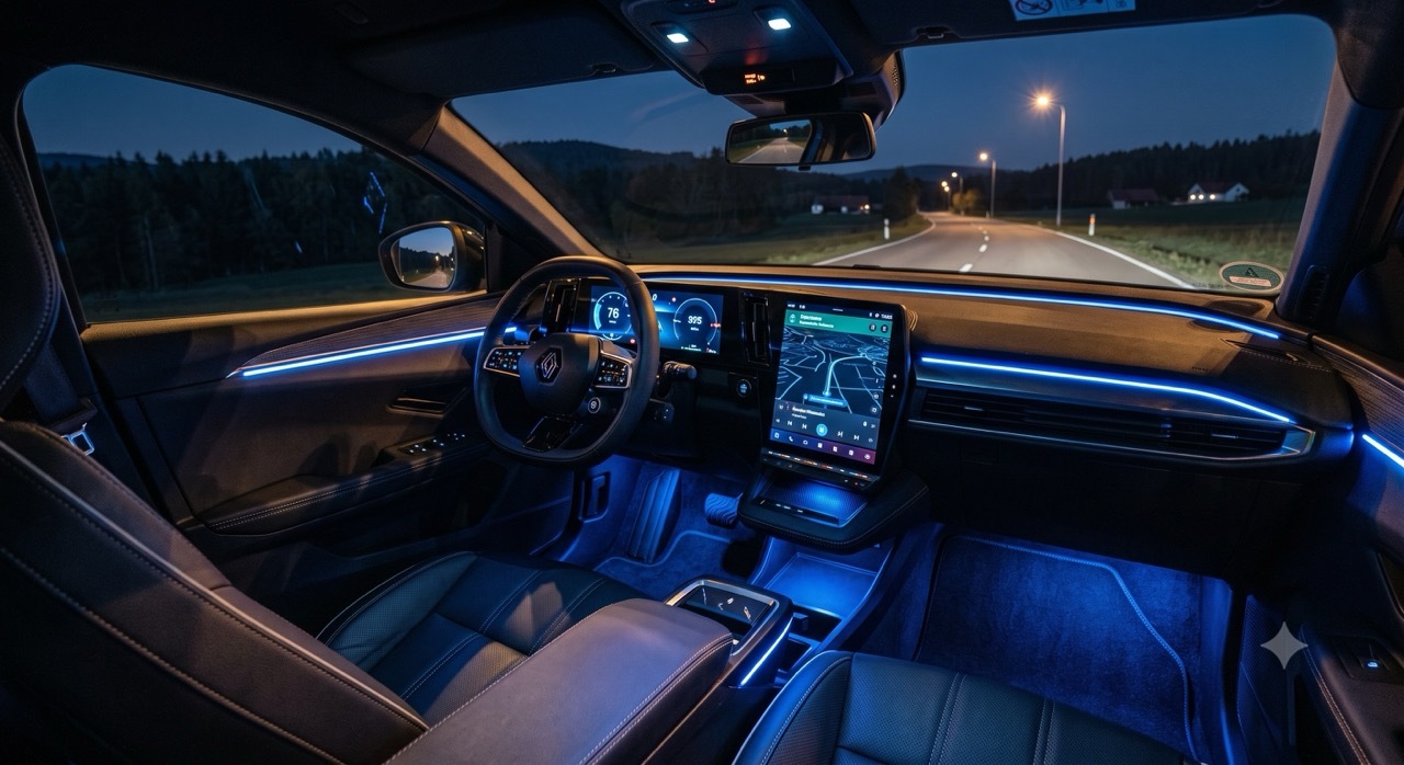 Renault Megane E-Tech mit Ambientebeleuchtung