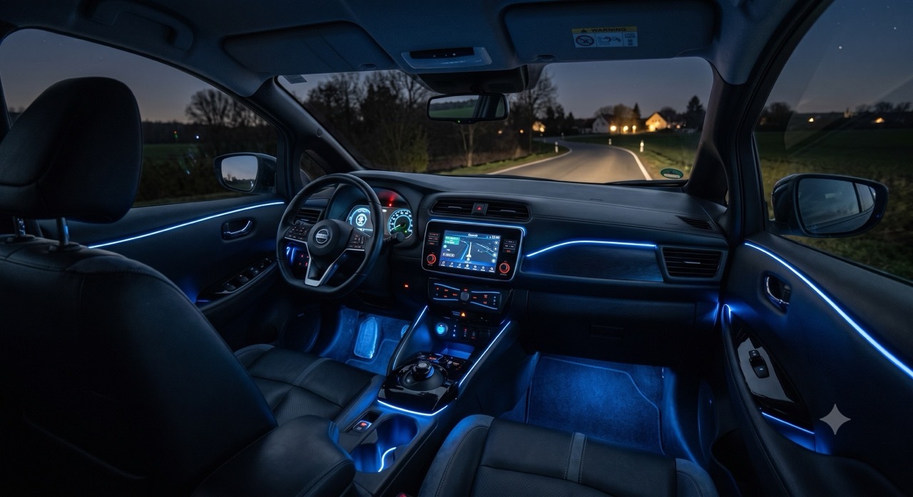 Nissan Leaf mit Ambientebeleuchtung